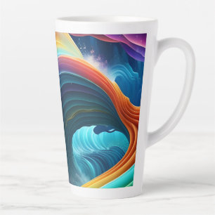 Tasse Latte Belle cascade arc-en-ciel
