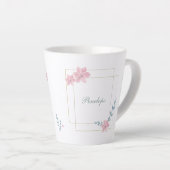 Tasse Latte Belle citation de mère géométrique florale (Angle droit)