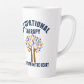 Tasse Latte Belle citation d'ergothérapie (Droite)