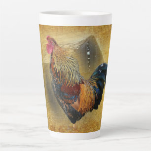 Tasse Latte Belle coop de poulet rôti et de grange rustique