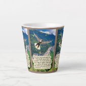Tasse Latte Belle Écriture d'aigle Isaïe 40:31 (Devant)