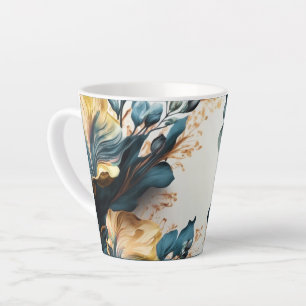 Tasse Latte Belle fleur aquarelle