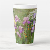 Tasse Latte Belle Fleur d'Iris violet Jardin Photo C (Devant)
