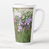 Tasse Latte Belle Fleur Fleur d'Iris violet Jardin Fleurs Fleu (Droite)