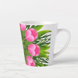 Tasse Latte Belle Fleur Mandala Design