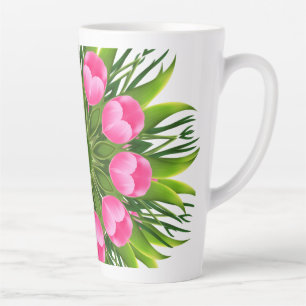 Tasse Latte Belle Fleur Mandala Design