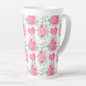 Tasse Latte Belle Fleurs Aquarelle Motif Floral (Angle droit)