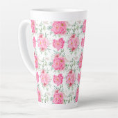 Tasse Latte Belle Fleurs Aquarelle Motif Floral (Angle gauche)