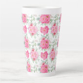 Tasse Latte Belle Fleurs Aquarelle Motif Floral (Devant)