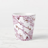 Tasse Latte Belle florale rose cerise fleurs sur mesure (Devant)