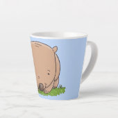 Tasse Latte Belle illustration de dessin animé de bébé wombat (Angle droit)