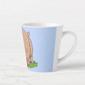 Tasse Latte Belle illustration de dessin animé de bébé wombat (Droite)