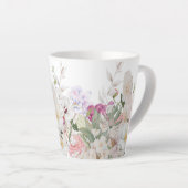 Tasse Latte Belle impression florale peinte à la main (Angle droit)