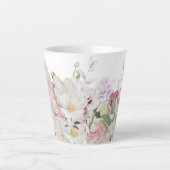 Tasse Latte Belle impression florale peinte à la main (Devant)