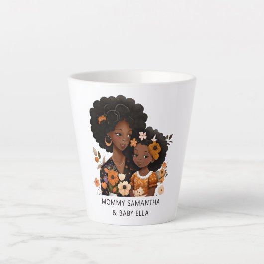 Tasse Latte Belle mère et fille noire (16) (Devant)