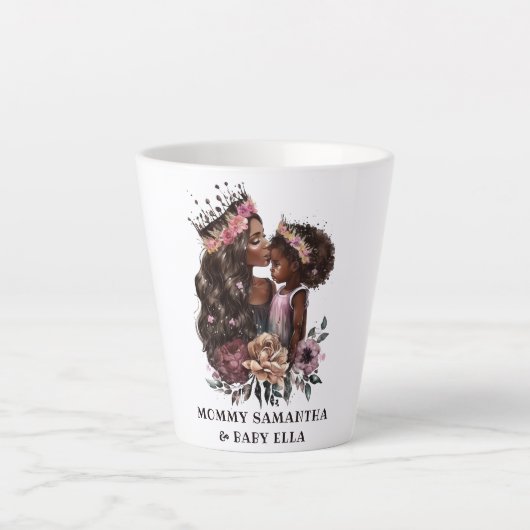 Tasse Latte Belle mère et fille noire (3) (Devant)