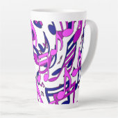 Tasse Latte Belle Musique Notes musicales Animées Upbeat Artsy (Angle droit)