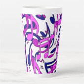 Tasse Latte Belle Musique Notes musicales Animées Upbeat Artsy (Devant)