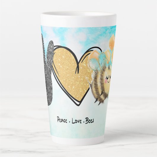 Tasse Latte Belle Paix Aimer Les Abeilles (Devant)