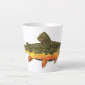 Tasse Latte Belle pêche à la truite de ruisseau (Devant)