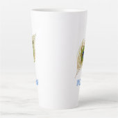 Tasse Latte Belle plumes de paon (Devant)