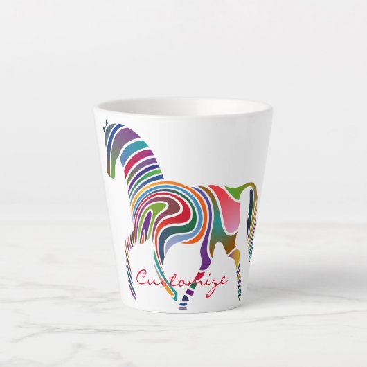 Tasse Latte Belle Rainbow Color Horse Thunder_Cove (Devant)