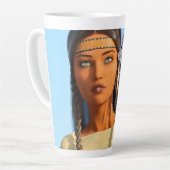 Tasse Latte Belle tenue autochtone amérindienne (Angle gauche)