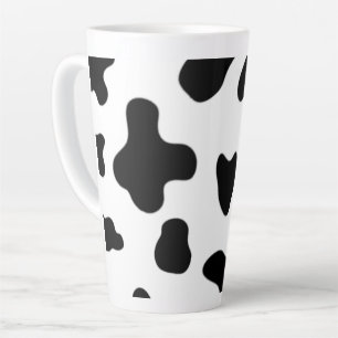 Tasse Latte Belle vache noire et blanche moderne
