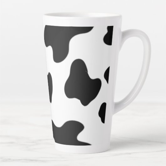 Tasse Latte Belle vache noire et blanche moderne (Droite)