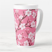 Tasse Latte Belles fleurs de cerisiers (Angle droit)