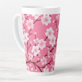 Tasse Latte Belles fleurs de cerisiers (Angle gauche)