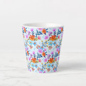 Tasse Latte Belles fleurs Feuille Motif-6587 (Devant)