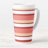 Tasse Latte Belles rayures blanches roses (Angle droit)