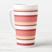 Tasse Latte Belles rayures blanches roses (Angle gauche)