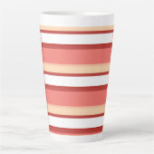Tasse Latte Belles rayures blanches roses (Devant)