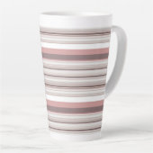 Tasse Latte Belles rayures brunes blanches (Angle droit)