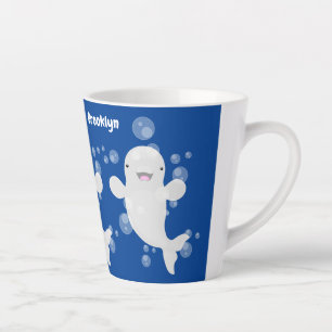Tasse Latte Béluga mignon bulles dessin de dessin animé