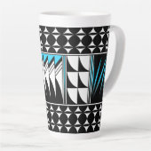 Tasse Latte Bénédiction de plumes du sud-ouest en turquoise (Angle droit)