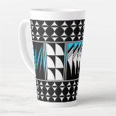 Tasse Latte Bénédiction de plumes du sud-ouest en turquoise (Angle gauche)