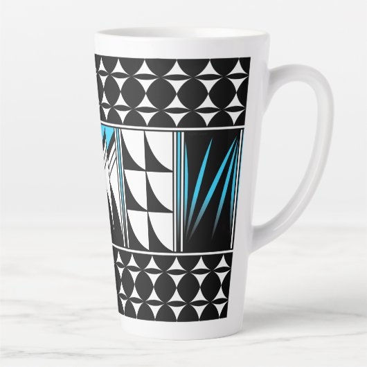 Tasse Latte Bénédiction de plumes du sud-ouest en turquoise (Droite)