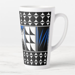 Tasse Latte Bénédiction des plumes du sud-ouest en bleu