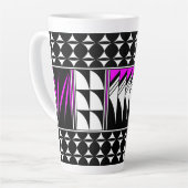 Tasse Latte Bénédiction des plumes du sud-ouest en rose (Angle gauche)