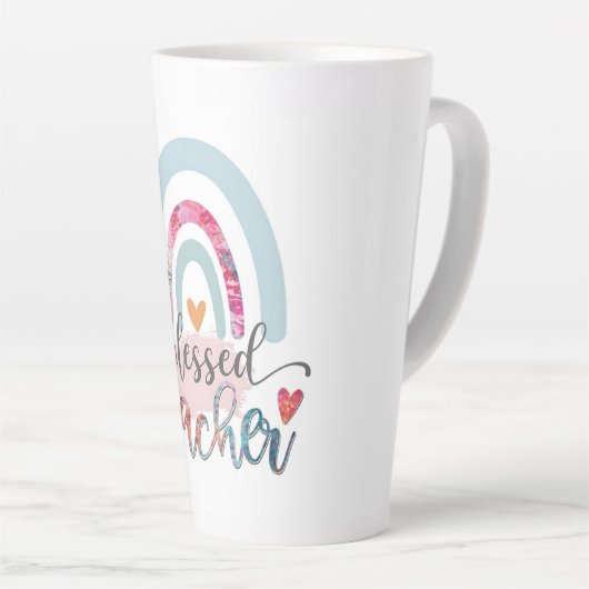 Tasse Latte Béni d'enseigner - Un arc-en-ciel de gratitude (Angle droit)