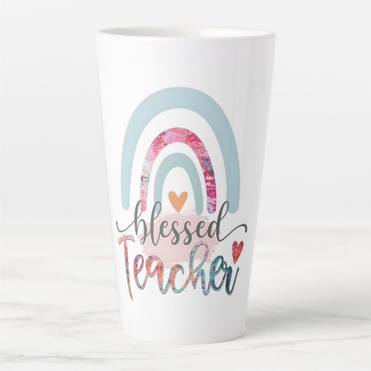 Tasse Latte Béni d'enseigner - Un arc-en-ciel de gratitude (Devant)