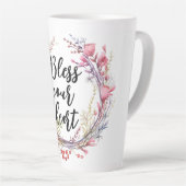 Tasse Latte Bénissez votre coeur (Angle droit)