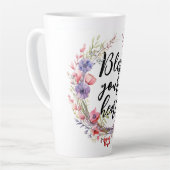 Tasse Latte Bénissez votre coeur (Angle gauche)