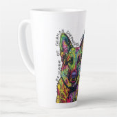 Tasse Latte Berger Allemand Psychedélique au Coeur (Angle gauche)