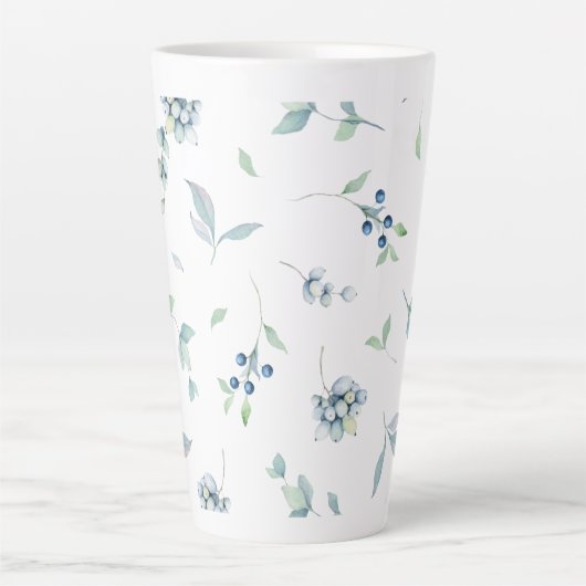 Tasse Latte Berries Noël Winter Greens Élégant Plutôt (Devant)