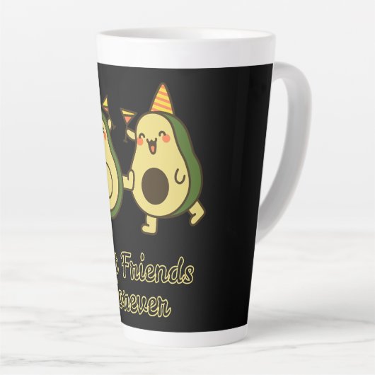 TASSE LATTE BEST FRIENDS FOREVER, FUNNY AVOCADO, FRIENDS DAY (Angle droit)