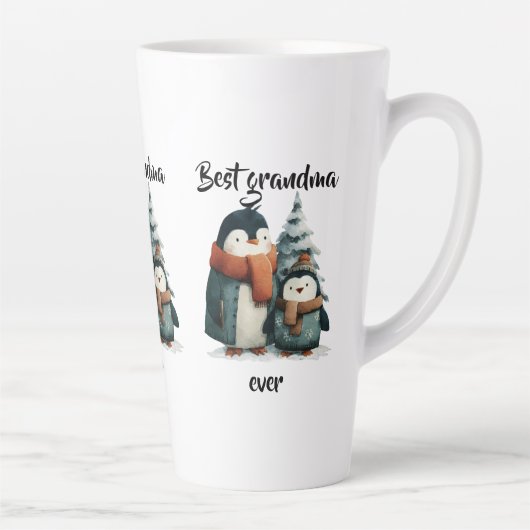 Tasse Latte Best Grandma Ever Winter Penguins (Droite)